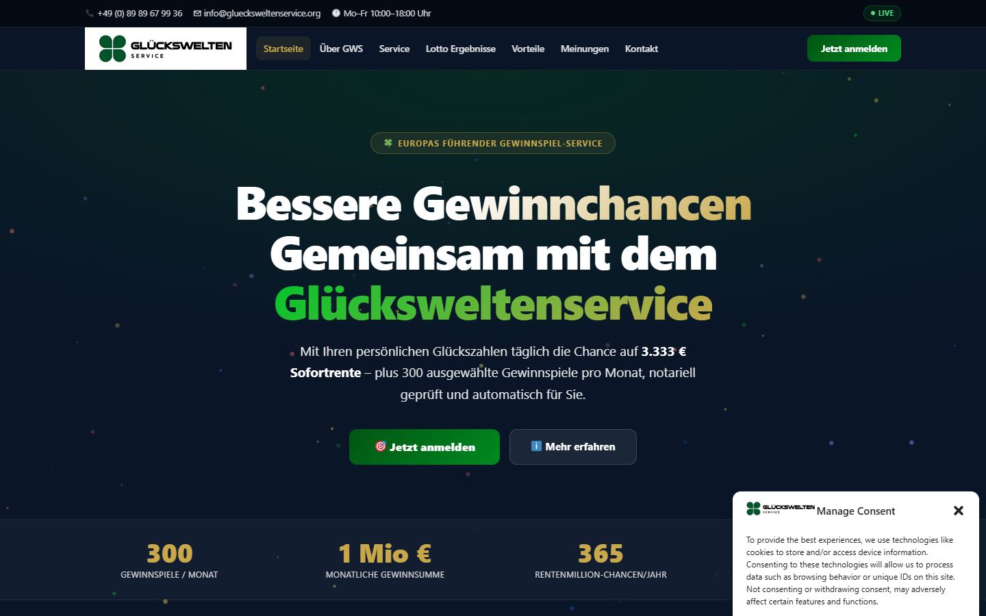 Glueckswelten Service website preview